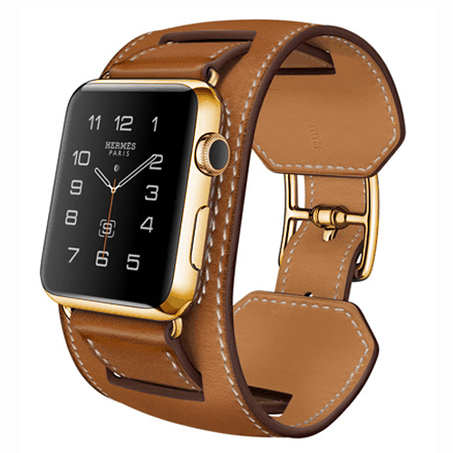 Hermès Single Tour Fauve Barenia 24K Gold Plated Series 6 Apple Watch 